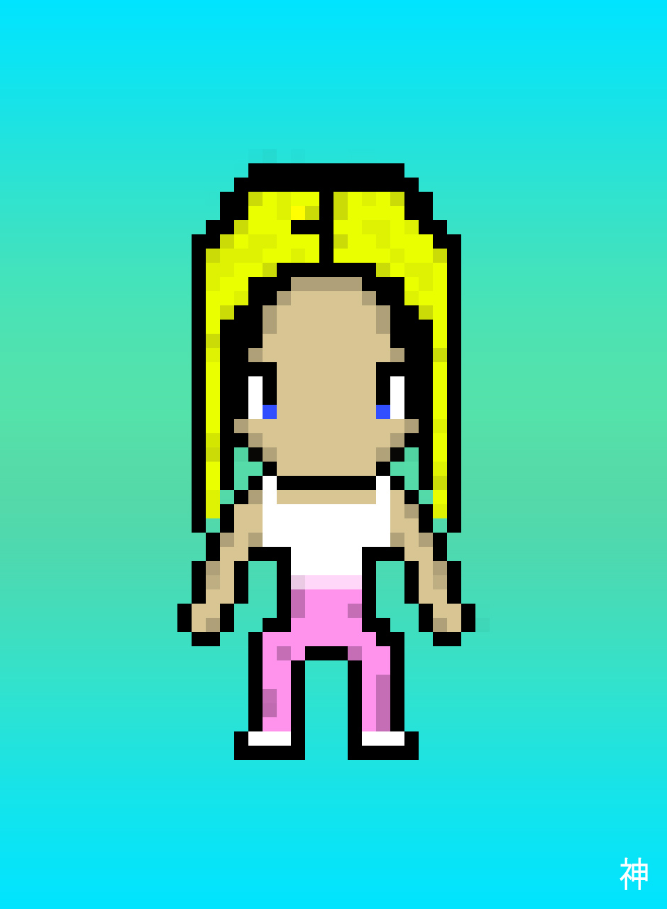 Blonde &mdash; pixel-art ToonKami artwork.