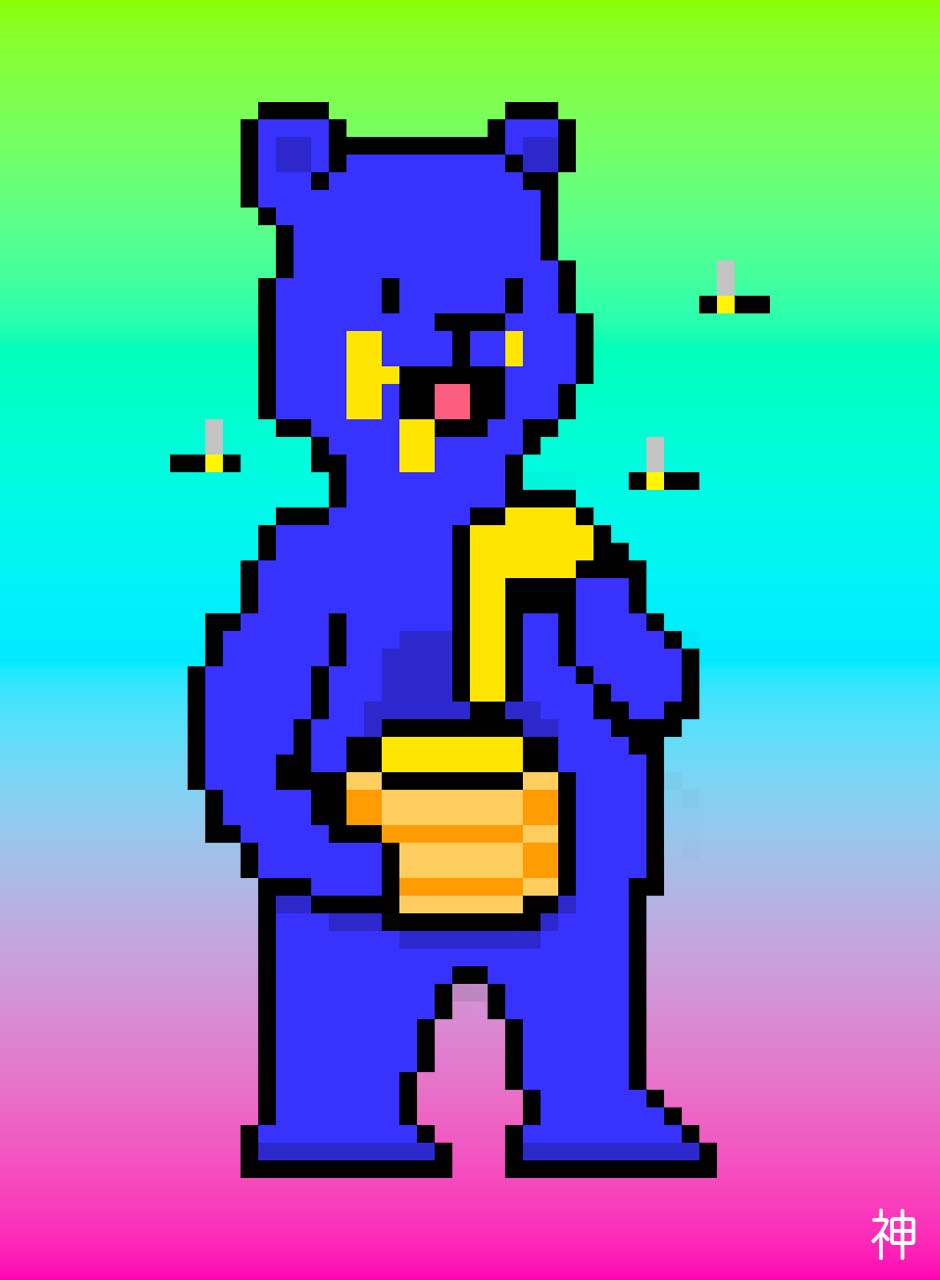 Blue Bear &mdash; pixel-art ToonKami artwork.