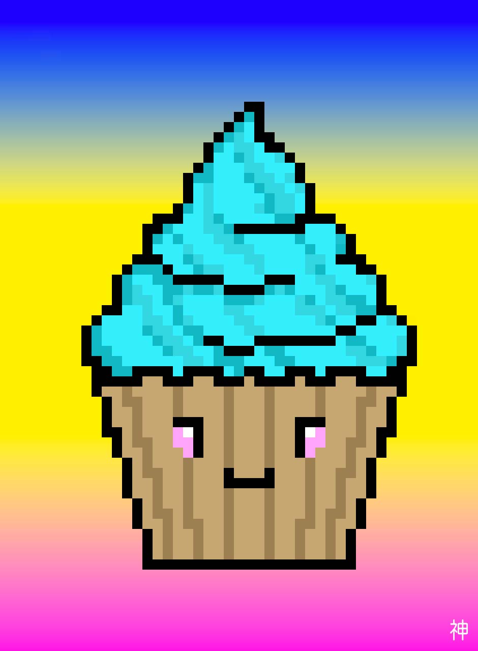 Cake Cup &mdash; pixel-art ToonKami artwork.