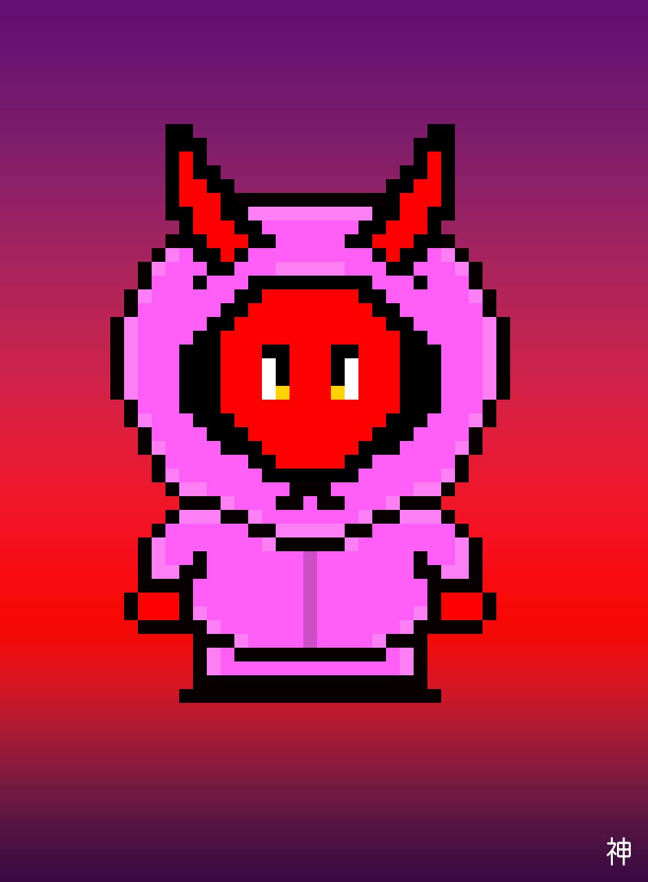Hell Boy &mdash; pixel-art ToonKami artwork.